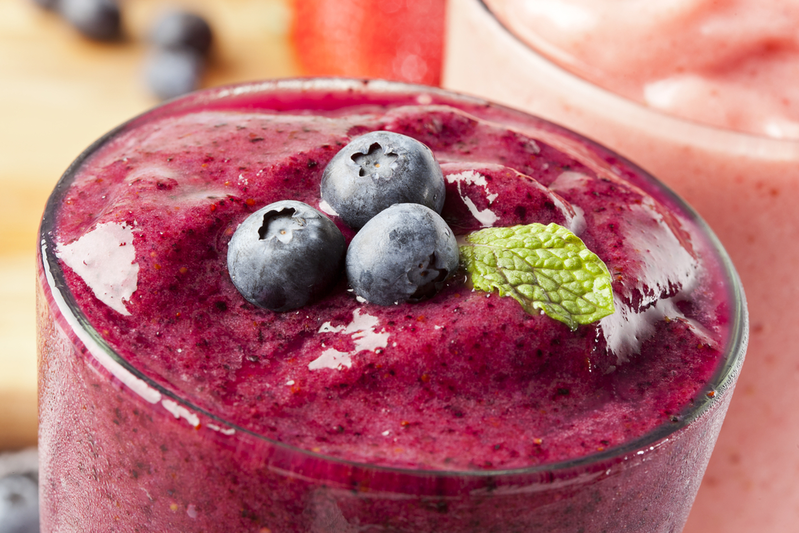 fruit smooth with blueberries