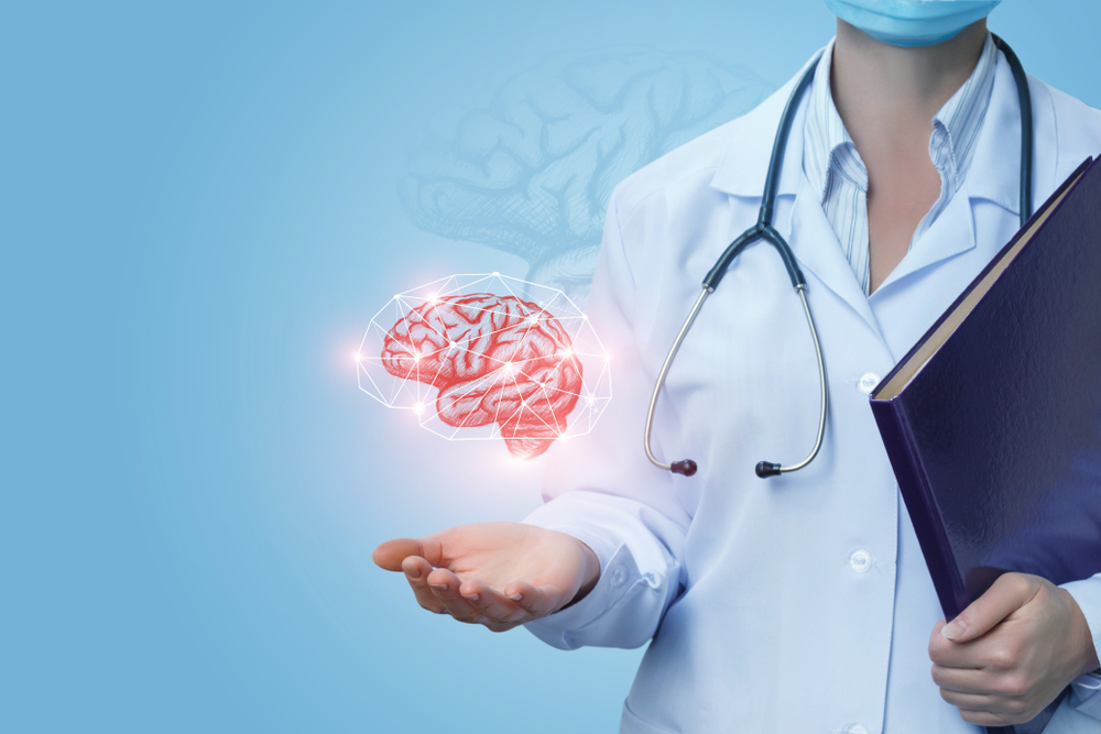 doctor with brain icon above their outstretched palm