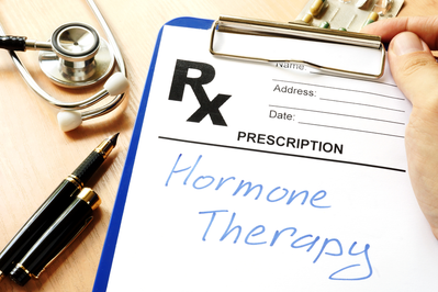prescription pad saying hormone therapy
