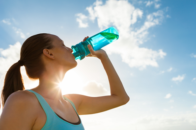 woman drinking water